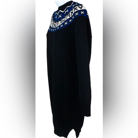 FENDI Black Fair Isle Wool Cashmere Knit Sweater Dress Size 42 It, 6 US - Picture 4 of 9